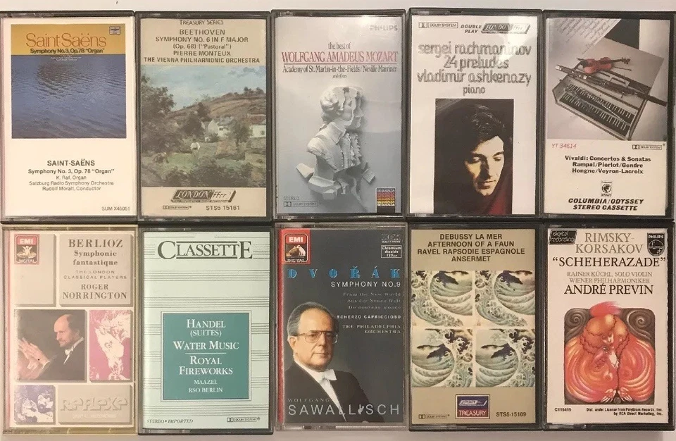 Лот из 10 классических лент Моцарт Гендель Дебюсси Вивальди Рахманинов Бетховен ПРОТЕСТИРОВАН - Изображение 2 из 4