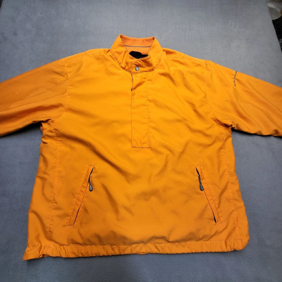 Sun Mountain Jacket Mens L Orange Waterproof Lined Pullover Half Zip Long Sleeve - Image 2 of 4