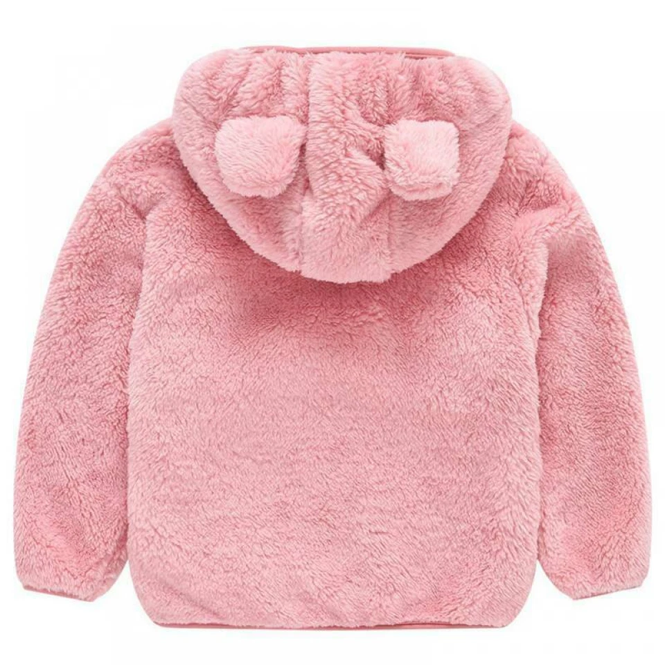Niños Niñas Niños Pequeños Vellón Chaqueta con Capucha Sudaderas Abrigo Cálido Invierno Prendas de abrigo Foto 4 de 4