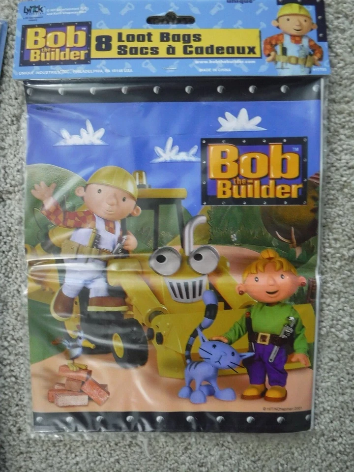 NEW Bob the Builder Birthday Items, 11 Invitations, 16 Napkins, 8 Treat Bags - Image 2 of 4
