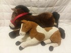 Lot 2 Large Horses/ Pony - Pinto and Brown & White Plush Animal, Pillow, Dan Dee — photo 1