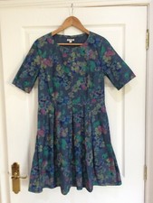 GAP DENIM FLORAL COTTON SHORT DRESS UK 10 EXC CON