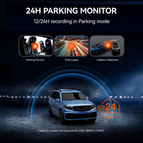 WOLFBOX G930 10in Mirror Dash Cam Front and Rear View Camera Parking Monitor - Picture 3 of 9