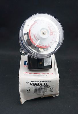 Sangamo RPTS Q554 2 11 24h Timer 2 Ein/Aus 3 Pin Basis Zeitschaltuhr Q554211