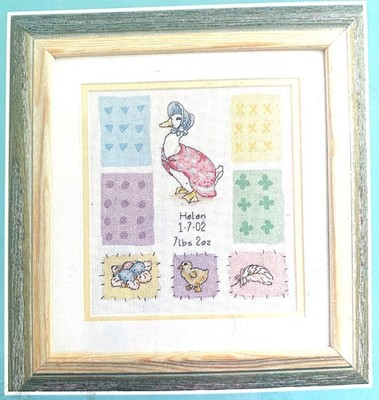 Anchor Peter Rabbit Cross Stitch Kit JEMIMA PUDDLEDUCK BIRTH SAMPLER JC19