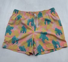Chubbies Retro Gorilla Swim Trunks Rumble in the Jungle Neon Lined Men s Small