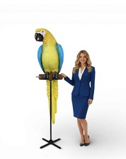 Parrot Blue Macaw 6FT large Metal Stand Indoor Outdoor Floor or Hanging Turning
