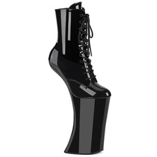 Pleaser 11" Platform Lace-Up, Side Zip Ankle Boot Pole Dancing Heels Forbid1020