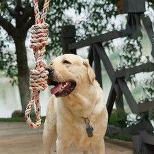 Colorful Dogs Cotton Rope Toy Wear Resistant Pet Molar Toy Teeth Cleaning