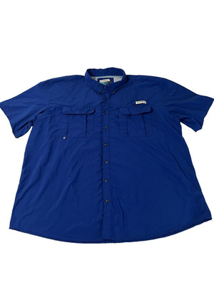 MAGELLAN Mens Sz 3XL Shirt Fish Gear Outdoors Relaxed Fit Blue Moisture Wicking