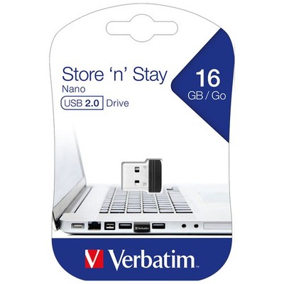 kQ Verbatim USB Stick 16 GB Store 'n' Stay NANO Drive USB 2.0 97464