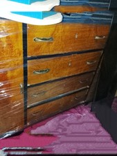 Antico Como Cassettone Cassettiera in legno di noce mobile 4 cassetti E Due Ante