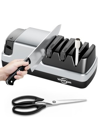 Multifunctional 4-Stage Electric Knife & Scissor Sharpener, Diamond Abrasive ...
