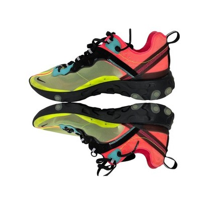 Nike React Element 87 Mens 11.5 Volt Solar Red AQ1090-700 Translucent Sneakers