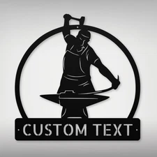 Custom Blacksmith Metal Wall Art Sign Personalized Home Shop Artwork Decor Signs