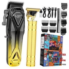 Professional Hair Clippers for Men, Cordless Beard Trimmer Set, Barber Yellow