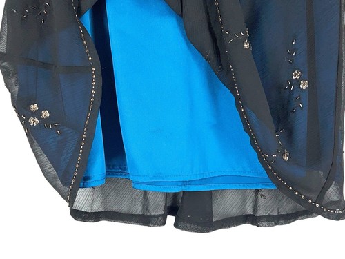 Gonna midi Y2K anni 90 con perline paillettes stravagante fata grunge taglia 12 - Foto 6 di 14
