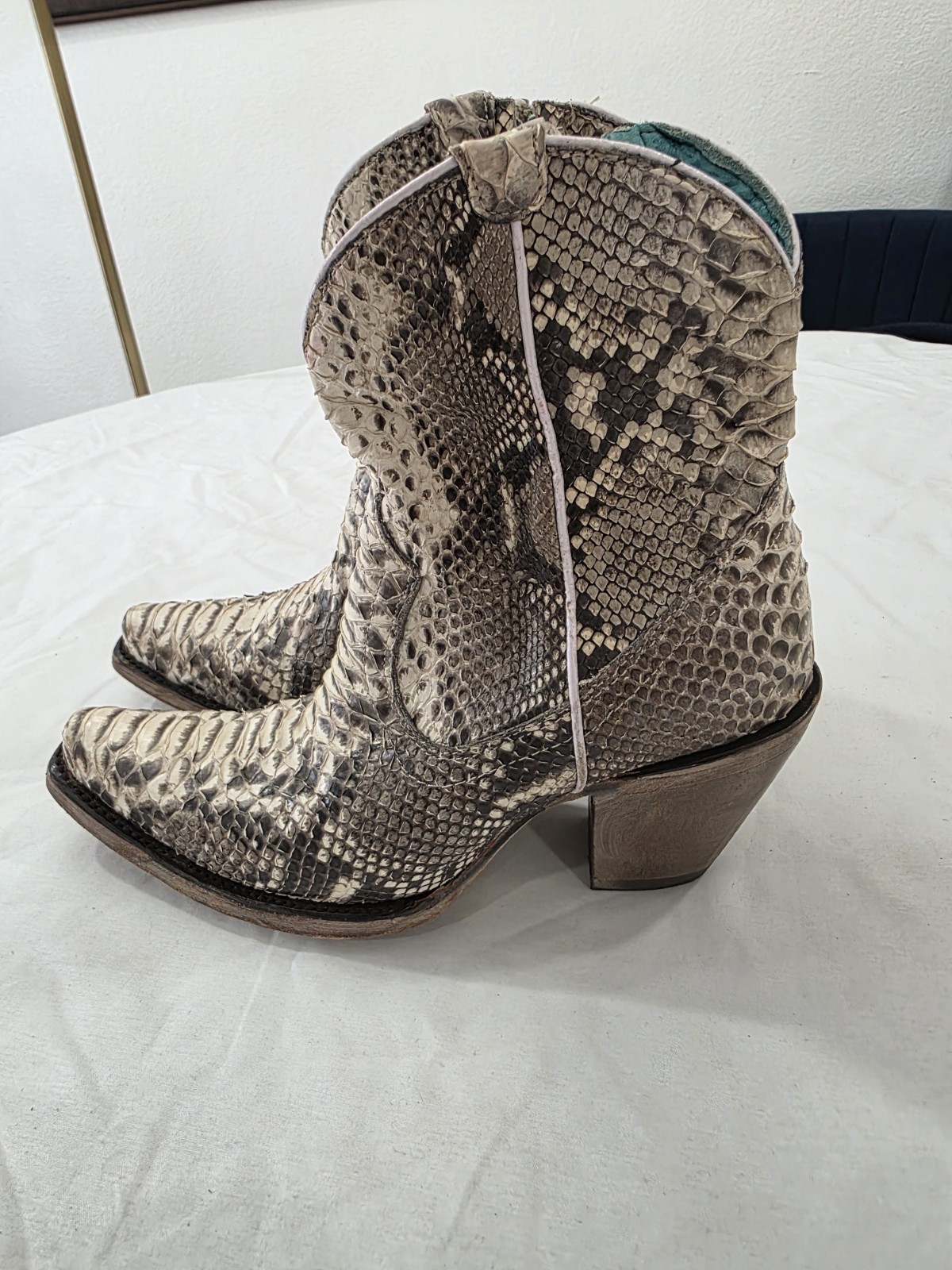 Corral Full Python Leather Ankle Boot Women Size 7 - image 5