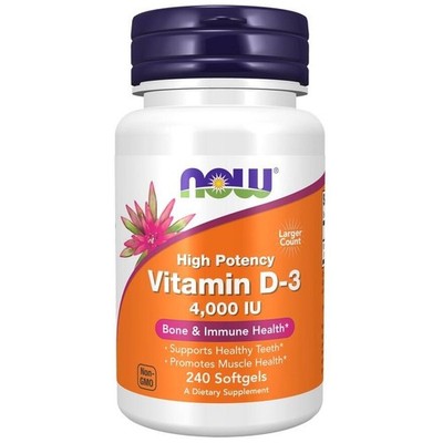 Now Foods Vitamin D3 4000 IU Gelkapseln aus Lanolin 240 Kapseln