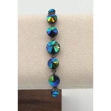Guess Iridescent Peacock Crystal Bracelet Gun...