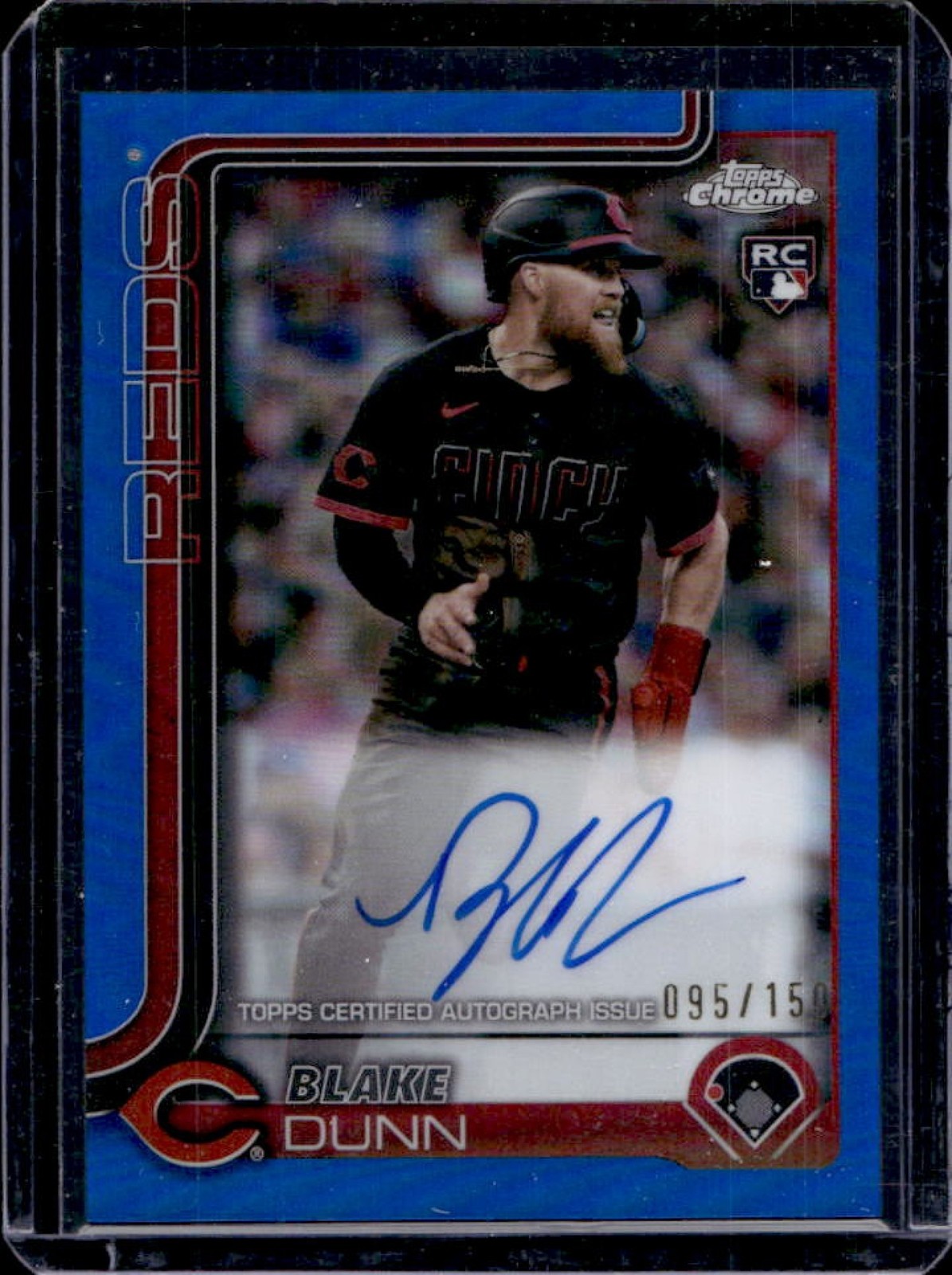 2025 Topps Chrome Blake Dunn Auto RC Blue Refractor #/150 Reds Rookie