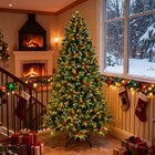 9ft Prelit Pre-Decorated Artificial Christmas Tree&3750 PE PVC Tips 750 lights