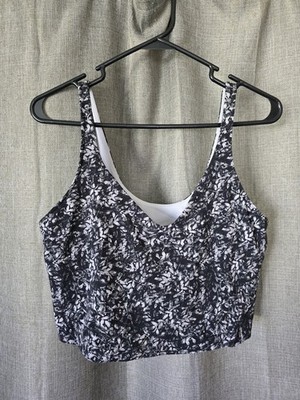Lululemon Align Tank Top Womens 12 Black Floral Blossom Overlay Starlight