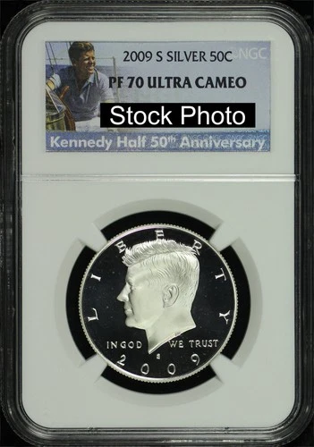 2009-S Silver Kennedy Half Dollar NGC PF-70 Ultra Cameo 50th Anniversary Label