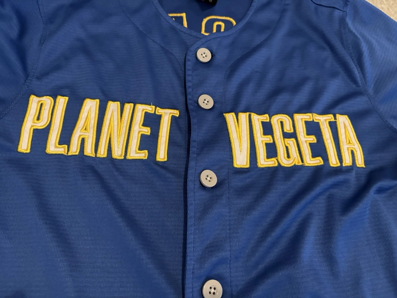 Dragon Ball Z Planet Vegeta Blue Baseball Jersey Shirt