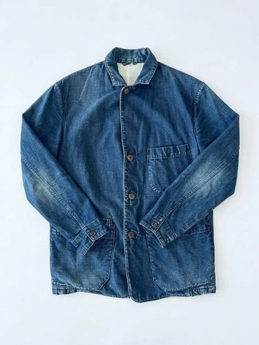 45R 45rpm R-by45rpm Indigo Coverall Jacket  Denim Work Coat Size L Vintage Japan video thumbnail