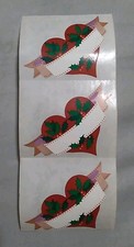 Vintage Mrs Grossman's Stickers 80s 1988 CHRISTMAS HEARTS 3 pieces