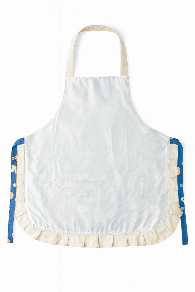 可爱花卉厨房围裙带蝴蝶结口袋防水荷叶边下摆 — 第 3/4 张图片