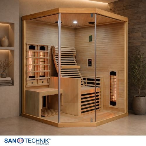 Sanotechnik CARBON 3 Infrarotkabine Wärmekabine 2 Pers. 150x150x195 cm NEU