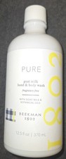 BEEKMAN 1802 Pure Goat Milk Hand  Body Wash Fragrance Free 12.5oz Sealed