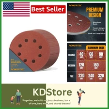 5-Inch Hook & Loop Sanding Discs (75-Pack) for Wood, Metal & Paint Finishing