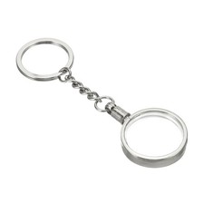 Coin Holder Keychain, 27mm Medallion Holder with Protective Cover, Silver