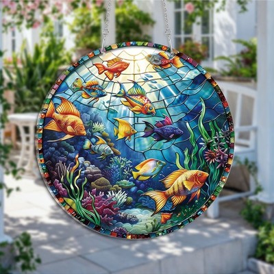 HD Fisch See Sonnenfänger mehrfarbig hängende Plakette Dekor Innen/Außen