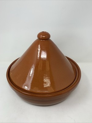 BRAUN ITALIEN TERRAKOTTA TAJINE MAROKKANISCH KOCHEN KERAMIK KEGEL DECKEL MIT LOCH [b.DQ]