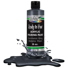 Pouring Masters Gunmetal Gray Metallic Pearl 8oz Water-Based Acrylic Paint