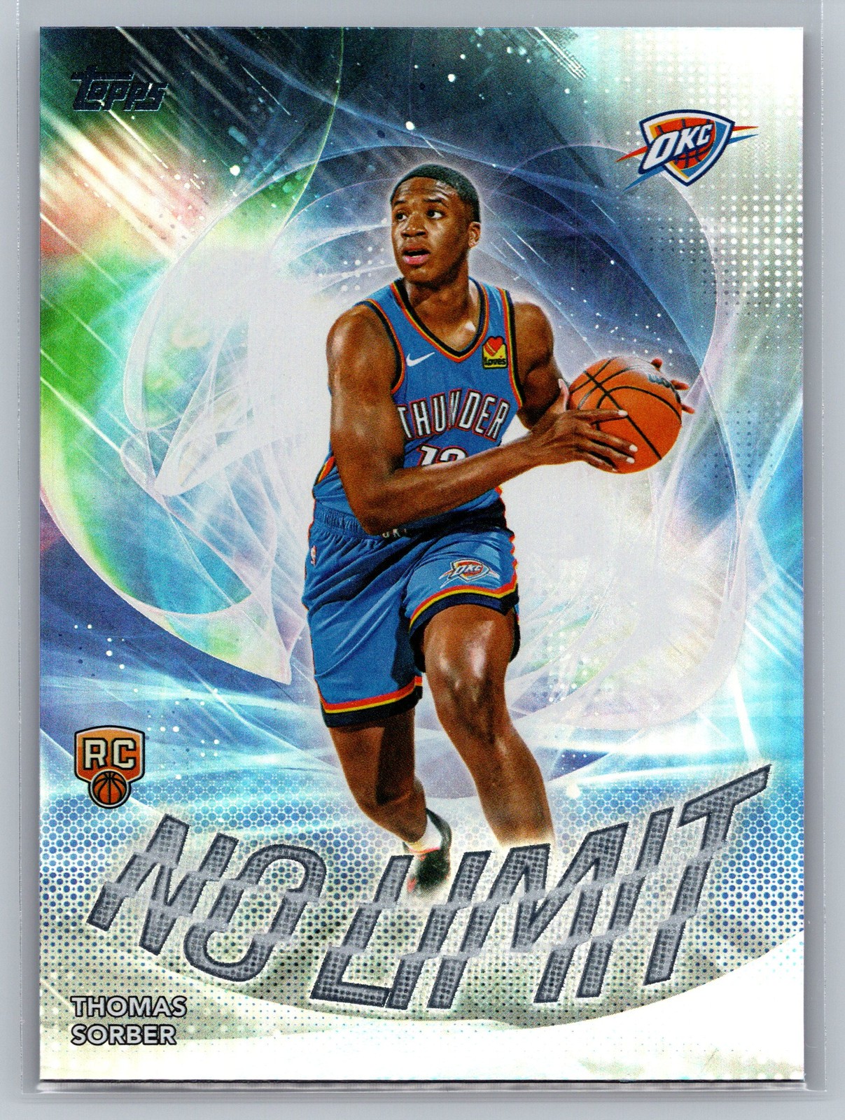 2025-26 Topps #NL-15 Thomas Sorber No Limit Rainbow Foil RC Rookie Thunder