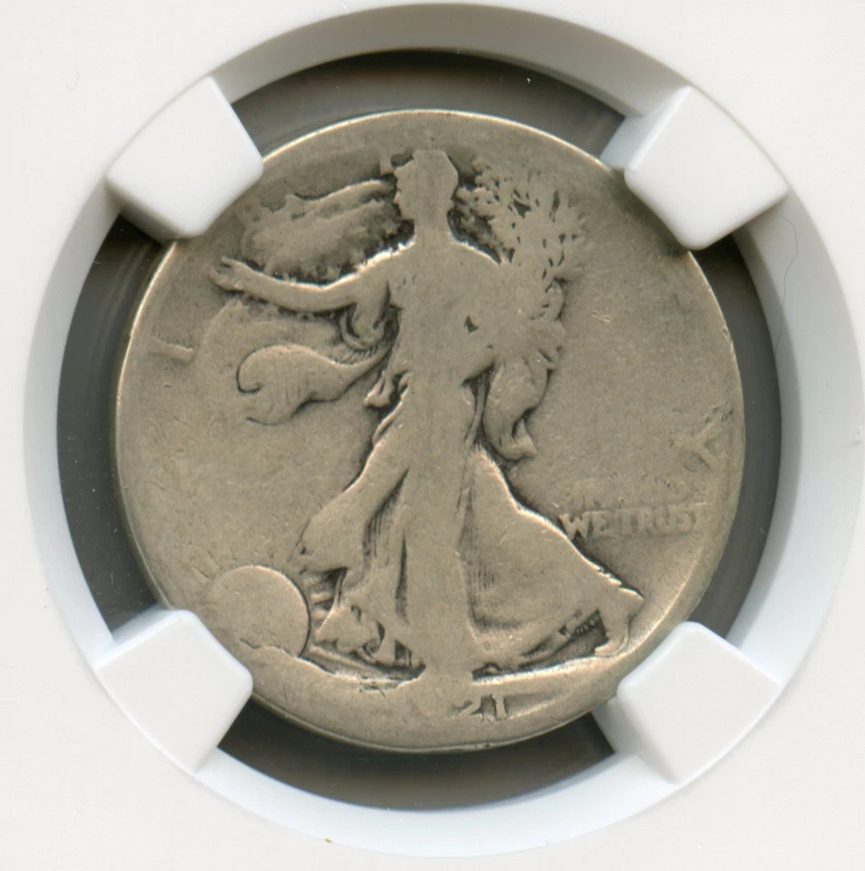 1921 S Walking Liberty Silver Half Dollar NGC AG 3 - Image 3 of 4