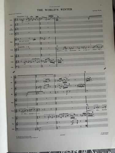 Anthony Payne THE WORLD'S WINTER score for soprano & instrumental ensemble - Picture 3 of 5