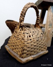 Basket Rattle Kuba People Congo Africa Tribal Vintage Seeds Straw Ayele Bayele