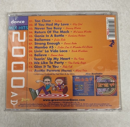 Dance Mix Hits 2000 A.D. Various Artists - CD - NEW SEALED **BUY 2 GET 1 FREE** - Picture 2 of 2