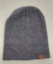 Tough Beanie Men's One Size Gray Merino Wool Blend Headwear Logo Hat
