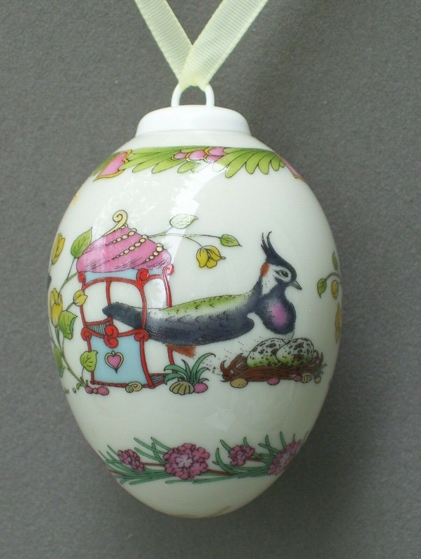 Hutschenreuther Germany Egg 1999 BIRD Christmas Porcelain Annual Ornament MIB