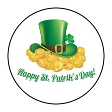 30 St. Patrick's Day Envelope Seals Labels Stickers 1.5" Round St Patricks