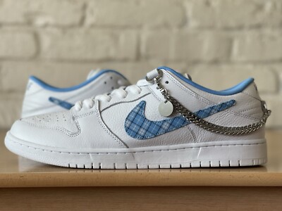 Nike SB Dunk Low Pro x Nicole Hause White Blue Plaid FZ8802-100