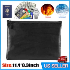 2000℉ Fire Proof Money Bag Fireproof Document Pouch Waterproof Safe Cash M Size