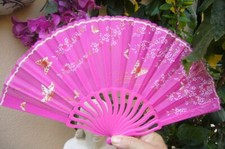 3 x ORIGINAL SPANISH CHILDRENS - FLAMENCO - FANS No.109 / 01 - 03 pink blue s